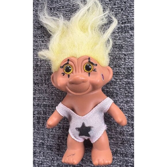 Vintage Troll Doll Set Of 5 With Blue Hair Pink Outfit & Assorted Styles - Picture 12 of 16